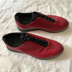 Ermenegildo Zegna Italian Red Sneakers